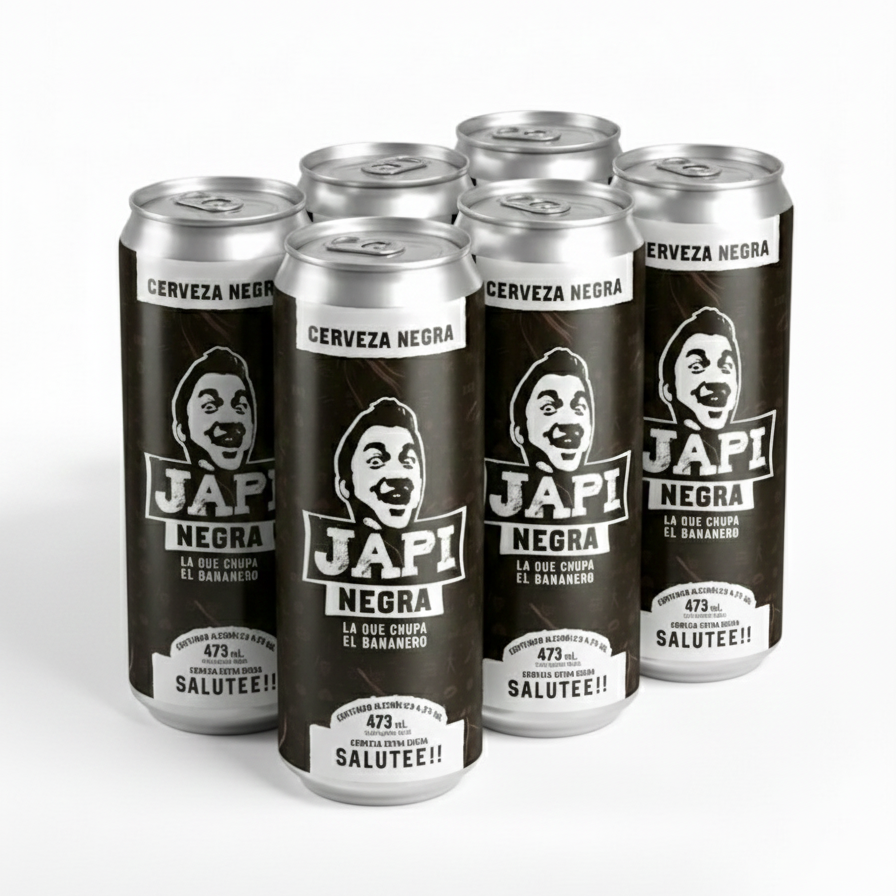 Pack x 6 Japi Beer - Cerveza Negra (473 ml)